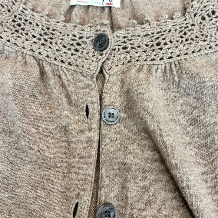 [BUNJANG] SM2 Samansa Mosu Lace Brown Morigirl Cardigan / Sm2 사만사모스모스 레이스 브라운 모리걸 가디건