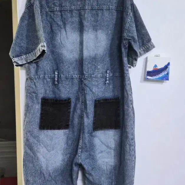 [BUNJANG] Denim Jumpsuit Short Sleeve / 데님 점프수트 반팔