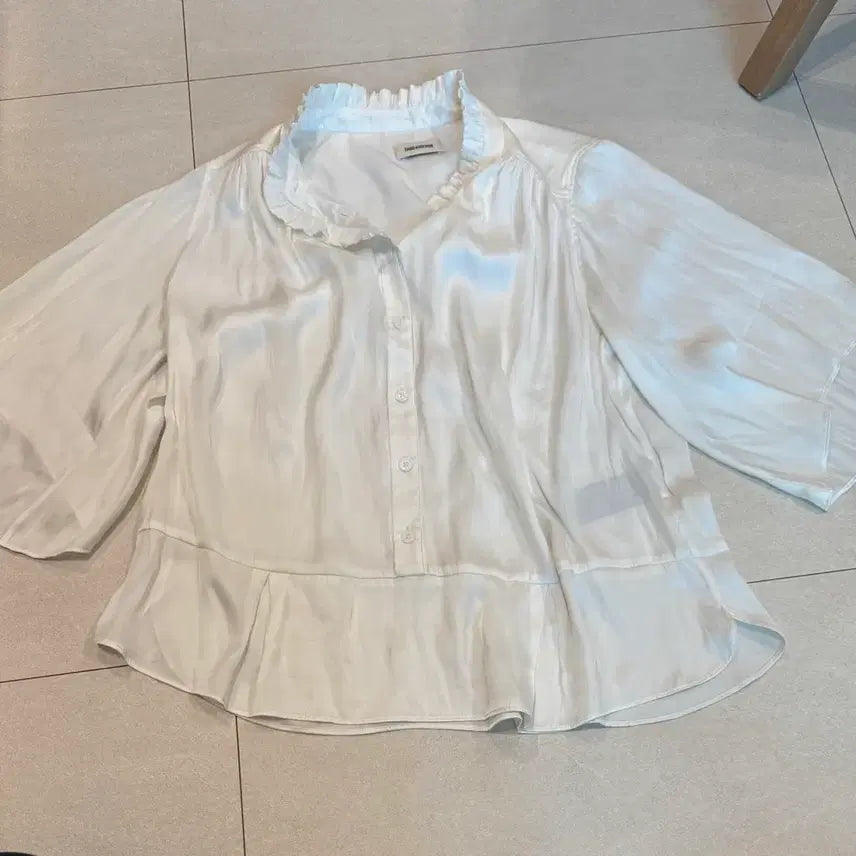 [BUNJANG] ZADIG &amp; VOLTAIRE Taro Satin Wing Sleeve Blouse / 쟈딕앤볼테르 Taro 새틴 윙 슬리브 블라우스