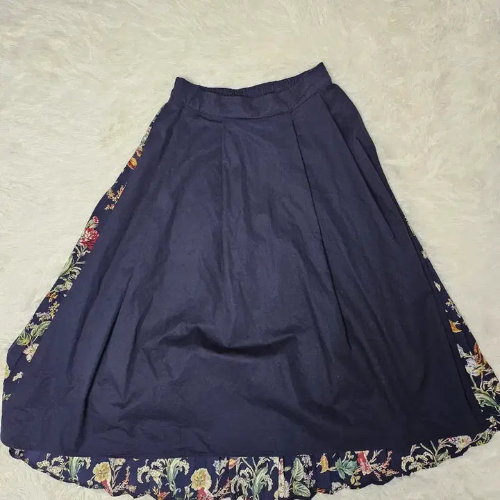 [BUNJANG] bou jeloud Floral Pleated Long Skirt / bou jeloud플라워 패턴 플리츠 롱 스커트