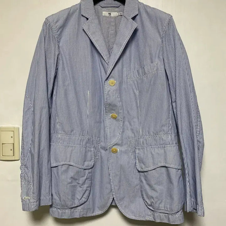 [BUNJANG] Uniqlo Jil Sander Striped Single Jacket / [UNIQLO] 유니클로 X 질샌더 스트라이프 싱글자켓 M사이즈