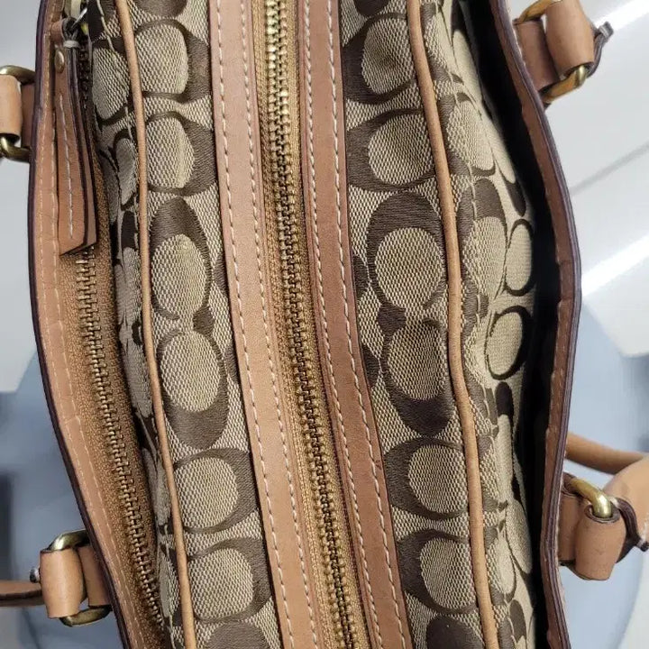 [BUNJANG] Coach Signature Canvas Boston Bag Brown / 코치 시그니처 캔버스 보스턴 백 브라운