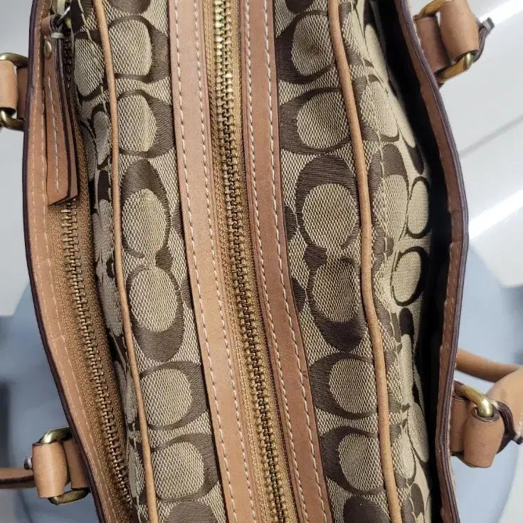 [BUNJANG] Coach Signature Canvas Boston Bag Brown / 코치 시그니처 캔버스 보스턴 백 브라운
