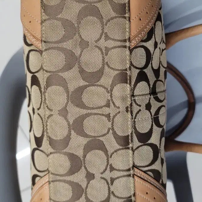 [BUNJANG] Coach Signature Canvas Boston Bag Brown / 코치 시그니처 캔버스 보스턴 백 브라운