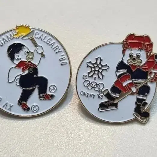 [BUNJANG] 1988 Calgary Winter Olympics Pin Set (2 Types) / 88 캘거리 동계올림픽 핀뱃지 2종 세트