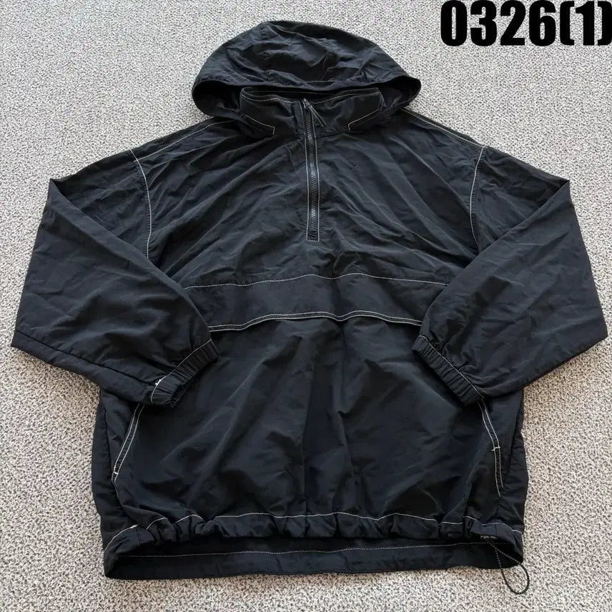 [SOLD OUT] 탑텐 블랙 후드 아노락 바람막이 자켓 M