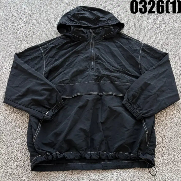 [SOLD OUT] 탑텐 블랙 후드 아노락 바람막이 자켓 M
