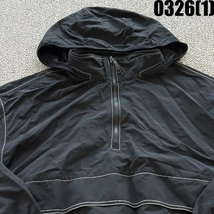 [SOLD OUT] 탑텐 블랙 후드 아노락 바람막이 자켓 M
