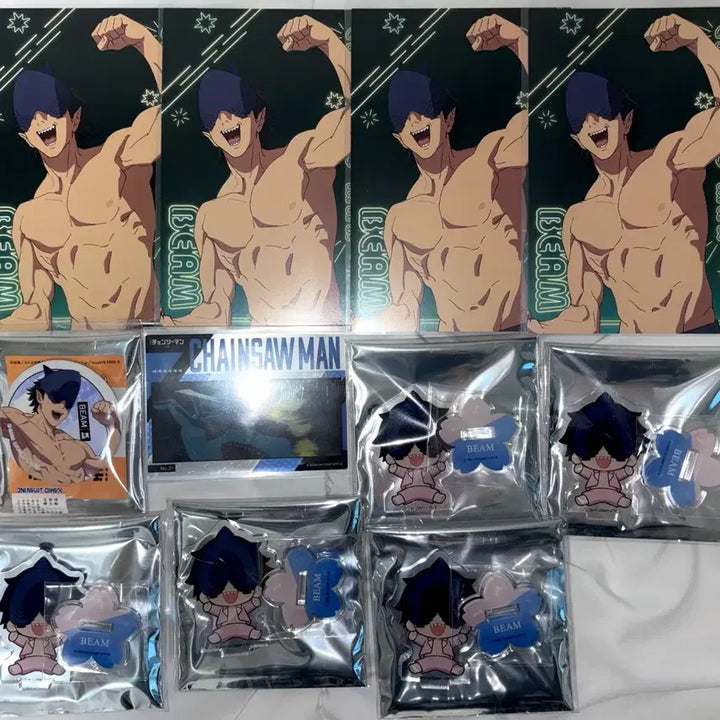 [BUNJANG] Chainsaw Man Beam Acrylic POB Bundle Set / [판매] 체인소맨 빔 굿즈 아크릴 특전 캔뱃지 클리어카드 일괄