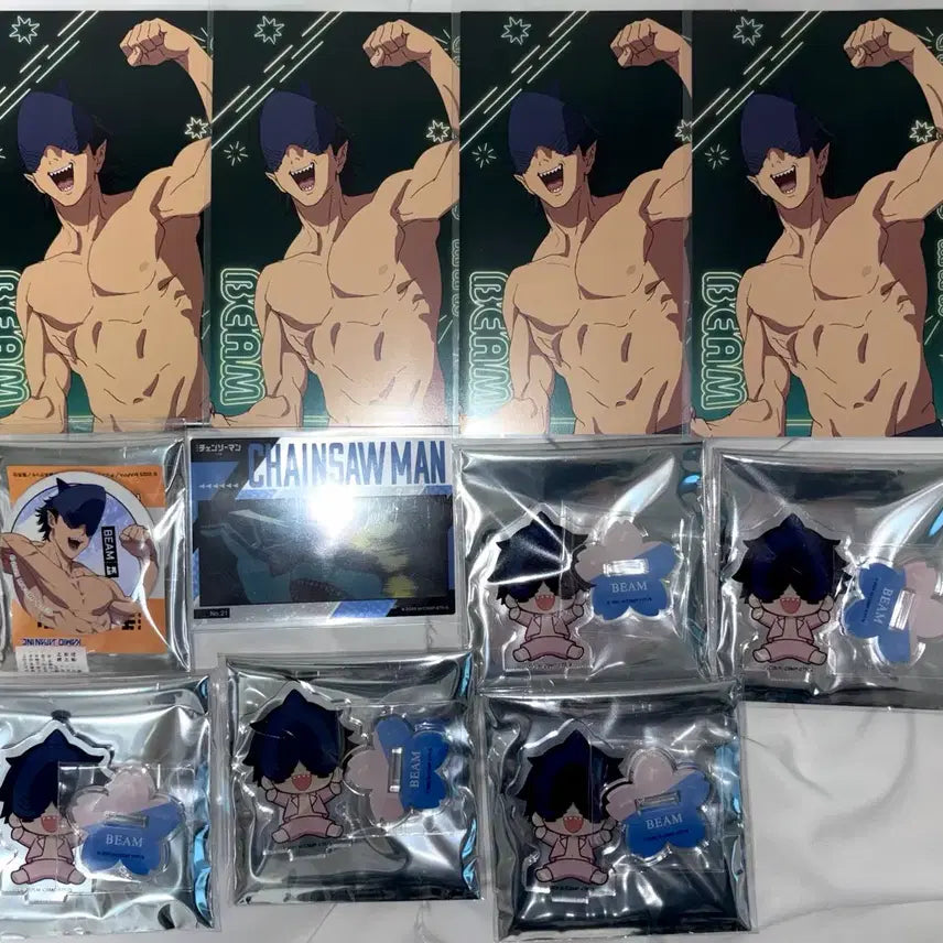 [BUNJANG] Chainsaw Man Beam Acrylic POB Bundle Set / [판매] 체인소맨 빔 굿즈 아크릴 특전 캔뱃지 클리어카드 일괄