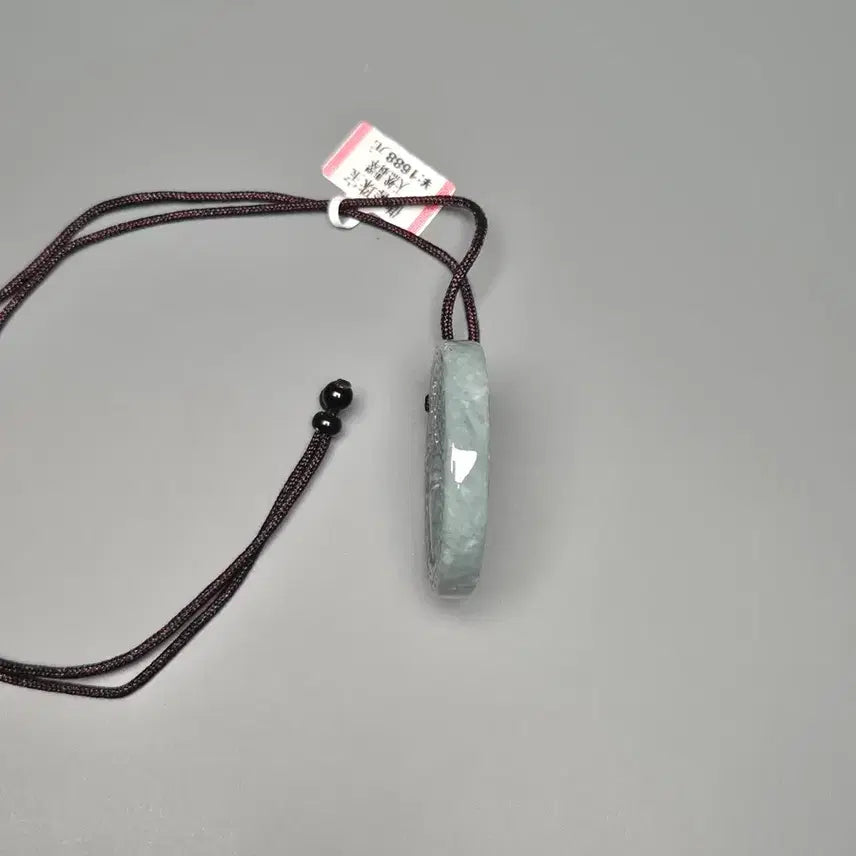 [BUNJANG] Jade Round Pendant Natural Stone Necklace / 비취옥 원형 펜던트 천연석 목걸이 1688위안 택 포함 미사용 골동품