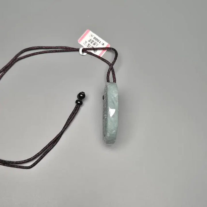 [BUNJANG] Jade Round Pendant Natural Stone Necklace / 비취옥 원형 펜던트 천연석 목걸이 1688위안 택 포함 미사용 골동품