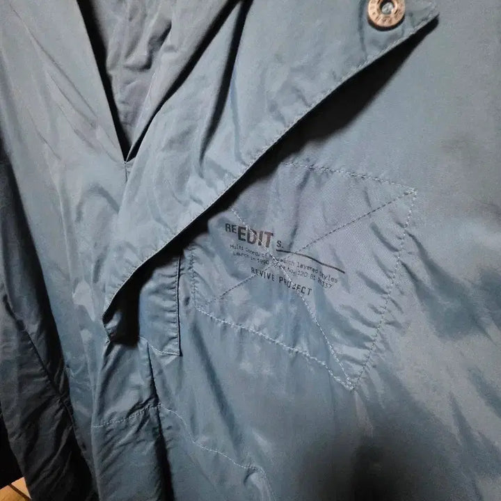[BUNJANG] System Blue Waterproof Windbreaker Jacket / 한섬 시스템 블루 생활방수 바람막이 F (파우치 달림 접이가능)