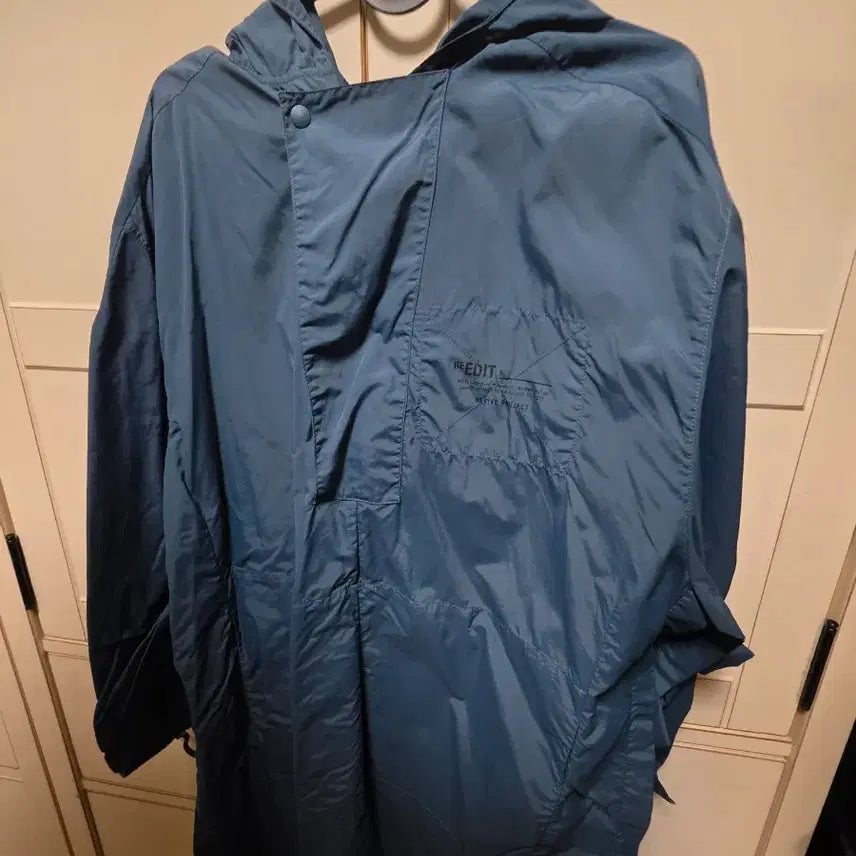 [BUNJANG] System Blue Waterproof Windbreaker Jacket / 한섬 시스템 블루 생활방수 바람막이 F (파우치 달림 접이가능)
