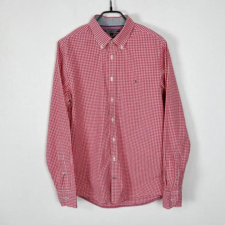 [BUNJANG] Tommy Hilfiger Red Cotton Check Shirt / 타미힐피거 레드 면 체크 셔츠 남방 남S 90 라덴 빈티지