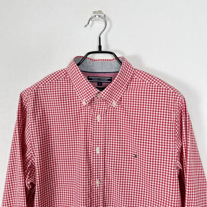 [BUNJANG] Tommy Hilfiger Red Cotton Check Shirt / 타미힐피거 레드 면 체크 셔츠 남방 남S 90 라덴 빈티지