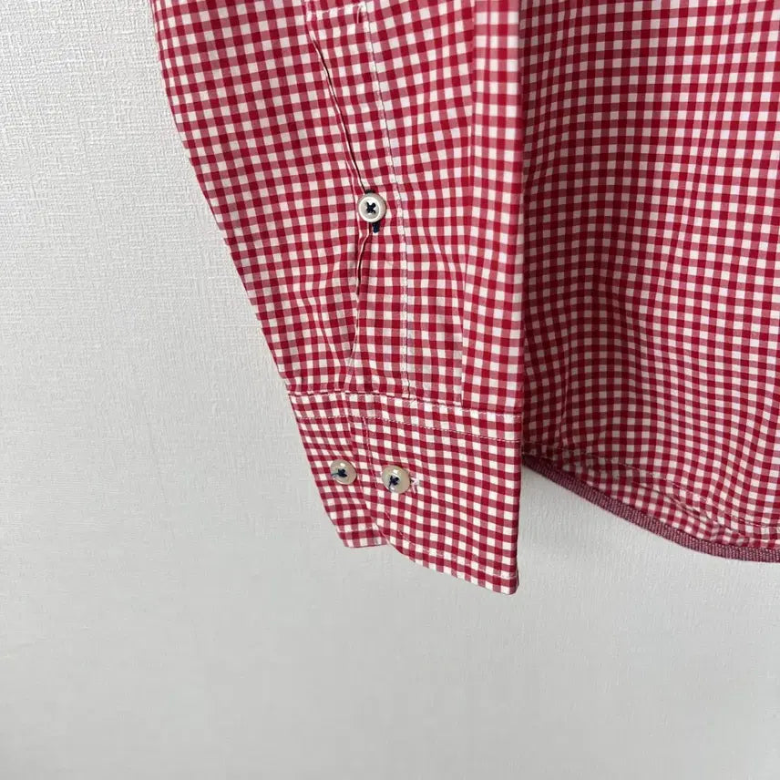 [BUNJANG] Tommy Hilfiger Red Cotton Check Shirt / 타미힐피거 레드 면 체크 셔츠 남방 남S 90 라덴 빈티지