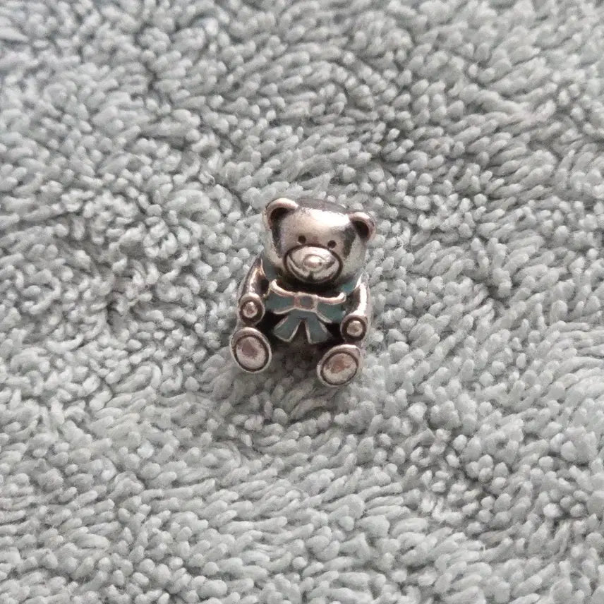 [BUNJANG] Pandora Blue Teddy Bear Charm Bracelet / 판도라 참 팔찌 블루 테디베어 곰돌이