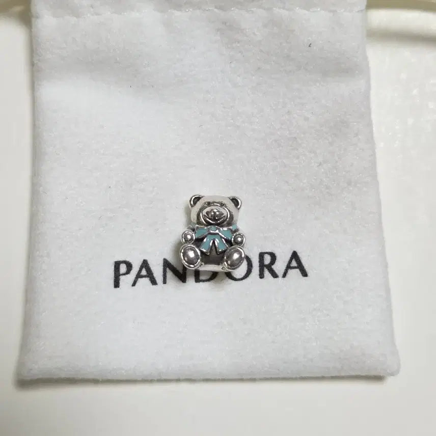 [BUNJANG] Pandora Blue Teddy Bear Charm Bracelet / 판도라 참 팔찌 블루 테디베어 곰돌이