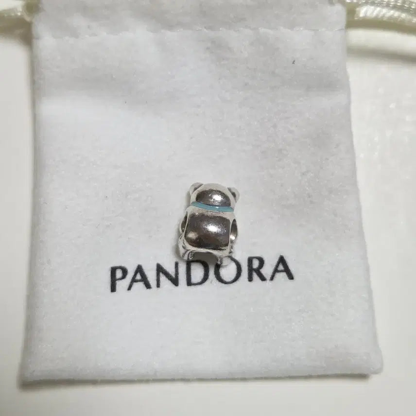 [BUNJANG] Pandora Blue Teddy Bear Charm Bracelet / 판도라 참 팔찌 블루 테디베어 곰돌이