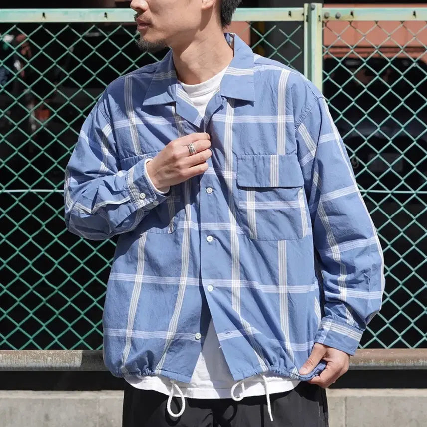 [BUNJANG] Nanamica Palaka Check Shirt Blue / [M][100] 나나미카 팔라카 체크 셔츠 블루