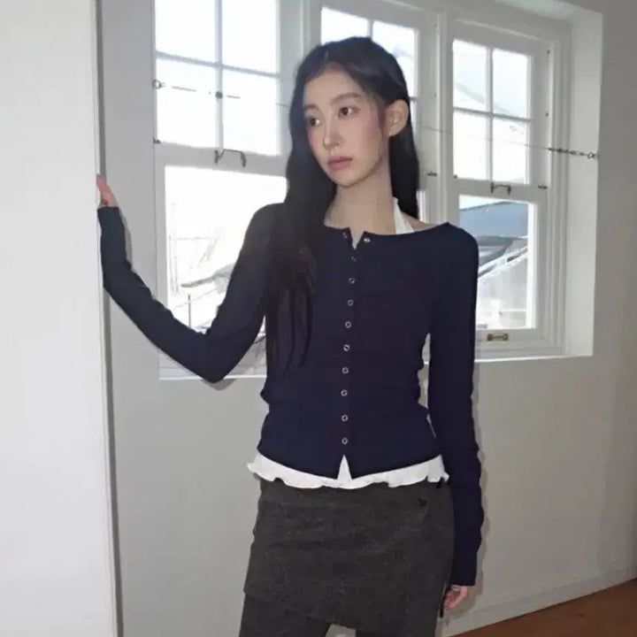 [BUNJANG] Frommuse Navy Cardigan / (새) 프롬뮤즈 가디건 네이비
