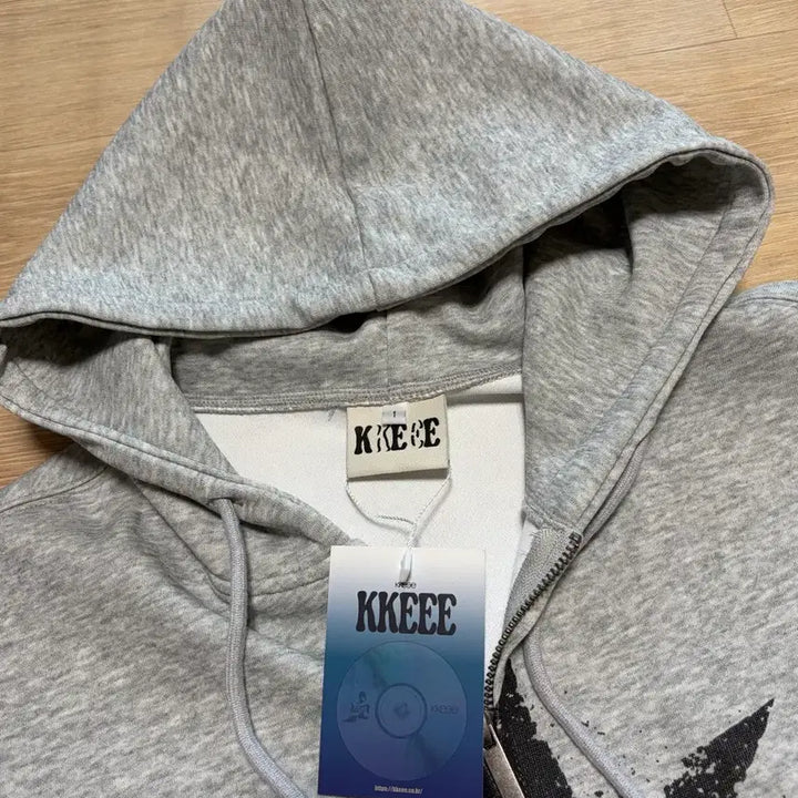 [BUNJANG] KKEEE Two-Way Hoodie Zip-Up Melange Gray / 새상품)KKEEE 투웨이 후드집업 멜란지 그레이