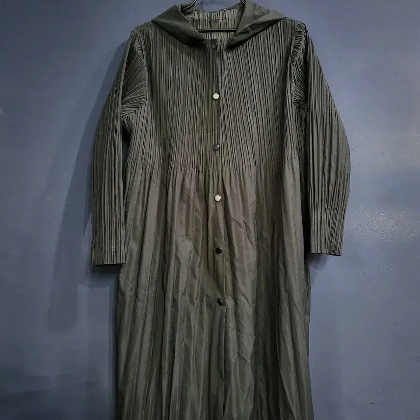 [BUNJANG] Unknown Brand Pleated Pocono Fabric Jacket / 후드 플리츠 포코노천 자켓
