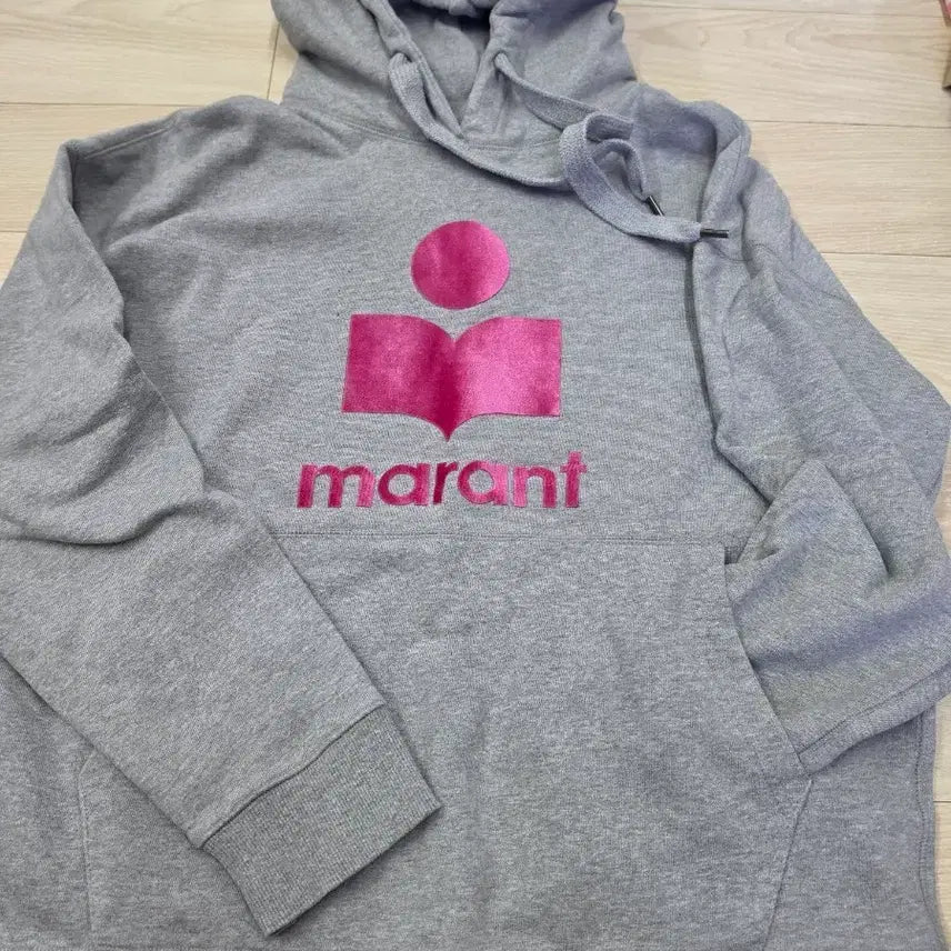 [BUNJANG] Isabel Marant Logo Hoodie Gray / 정품 이자벨마랑 로고 후드티 그레이 핑크