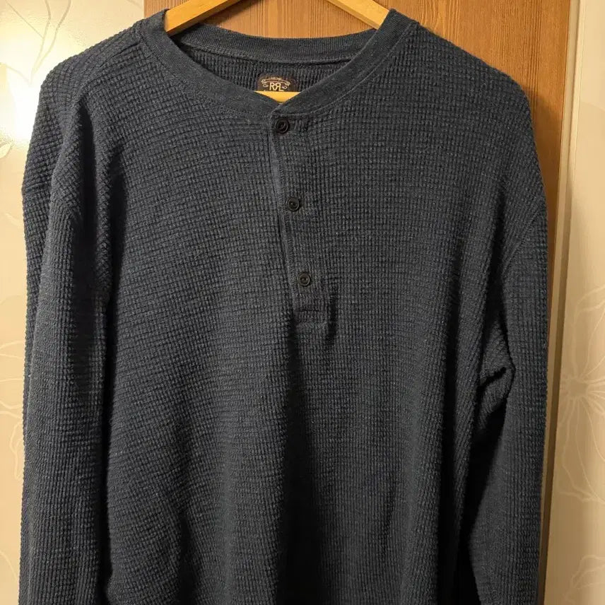 [BUNJANG] RRL Navy Henley Long Sleeve T-Shirt / Rrl 네이비 헨리넥