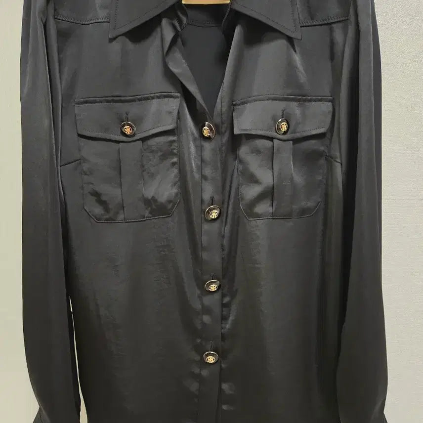 [BUNJANG] TIME Black Silk Shirt / TIME 타임 블랙 실크 셔츠