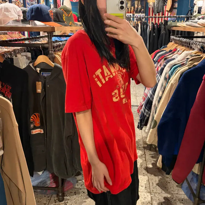 [BUNJANG] MLB Ringspun Lettering Short Sleeve T-shirt / MLB 링스펀 레터링 반팔