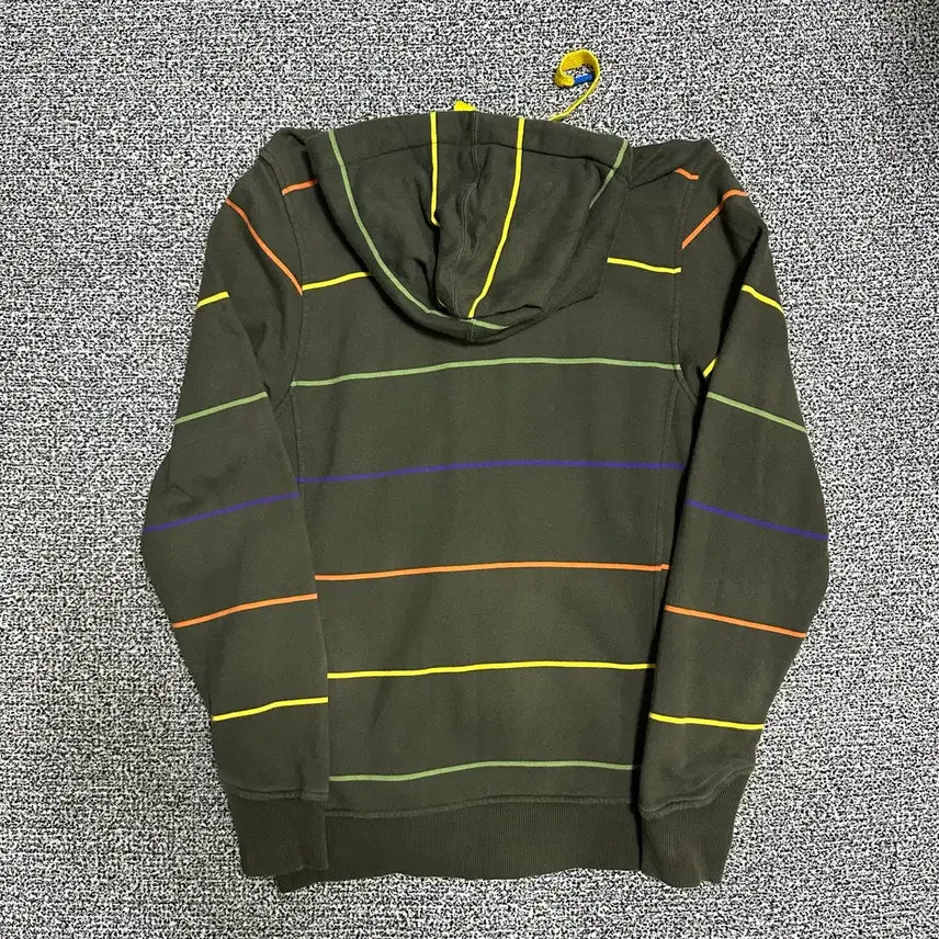 [BUNJANG] Adidas Khaki Stripe Hoodie Zip-up / (95) 아디다스 카키 스트라이프 후드집업