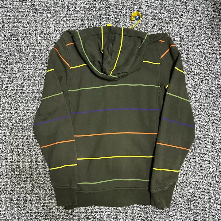 [BUNJANG] Adidas Khaki Stripe Hoodie Zip-up / (95) 아디다스 카키 스트라이프 후드집업