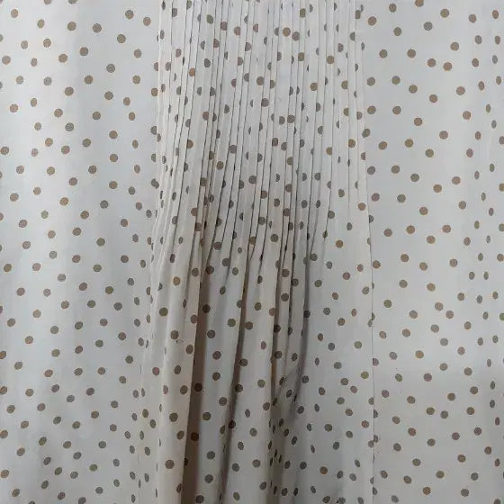 [BUNJANG] Vintage Mori Girl Beige Polka Dot Blouse / 일본 빈티지 모리걸 스타일 베이지 물방울무늬 긴팔 블라우스