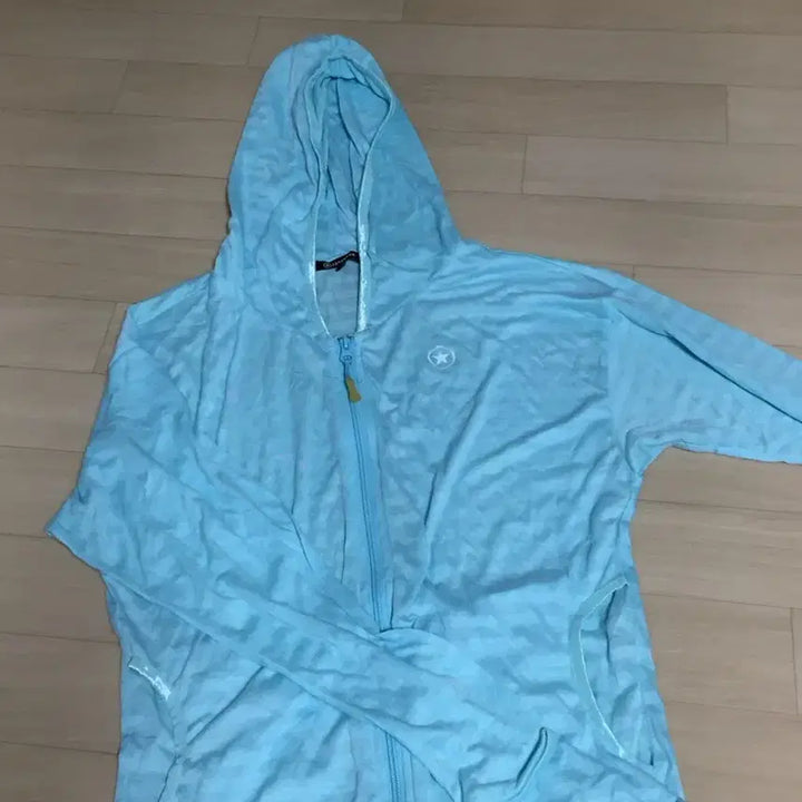 [BUNJANG] Converse Sky Blue Zip-Up Shirt / 컨버스 하늘색 집업 셔츠
