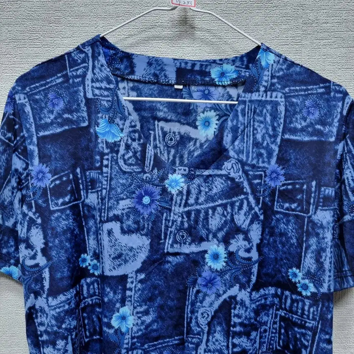 [BUNJANG] Unbranded Printed Short Sleeve Blouse / 마233 반팔 블라우스