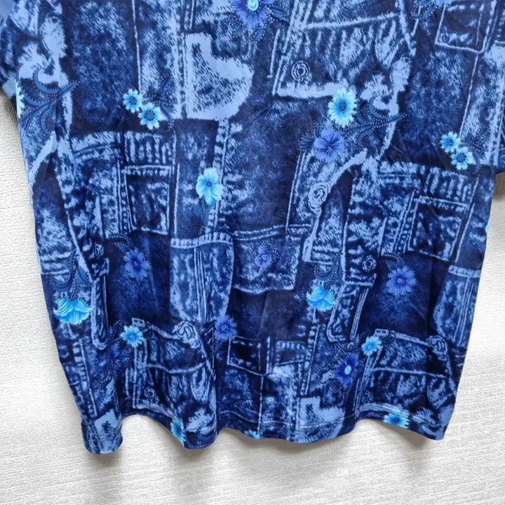 [BUNJANG] Unbranded Printed Short Sleeve Blouse / 마233 반팔 블라우스