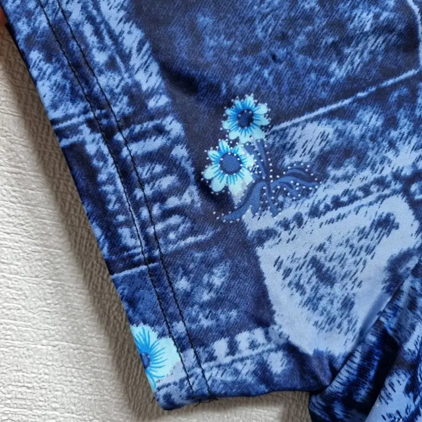 [BUNJANG] Unbranded Printed Short Sleeve Blouse / 마233 반팔 블라우스