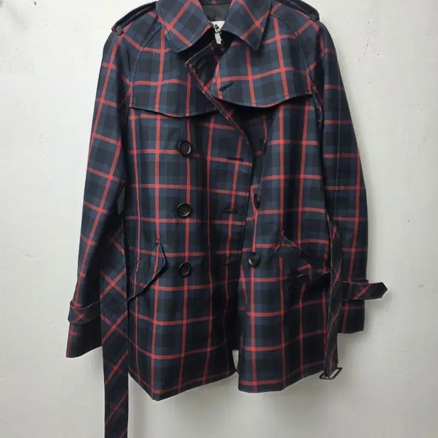 [BUNJANG] Coach Check Trench Coat / 코치 체크 트렌치 코트 더블 버튼