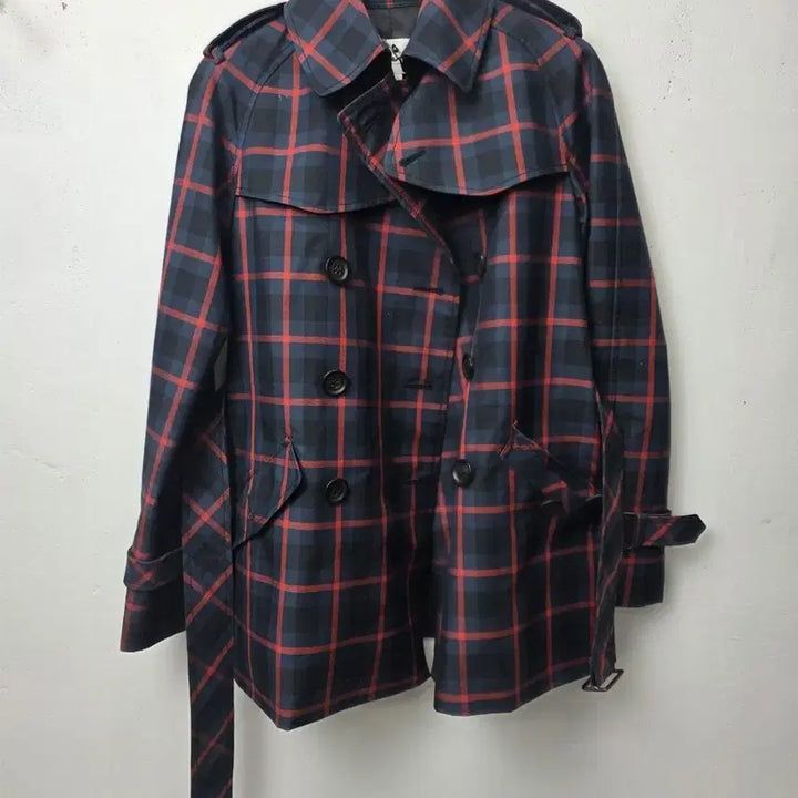 [BUNJANG] Coach Check Trench Coat / 코치 체크 트렌치 코트 더블 버튼
