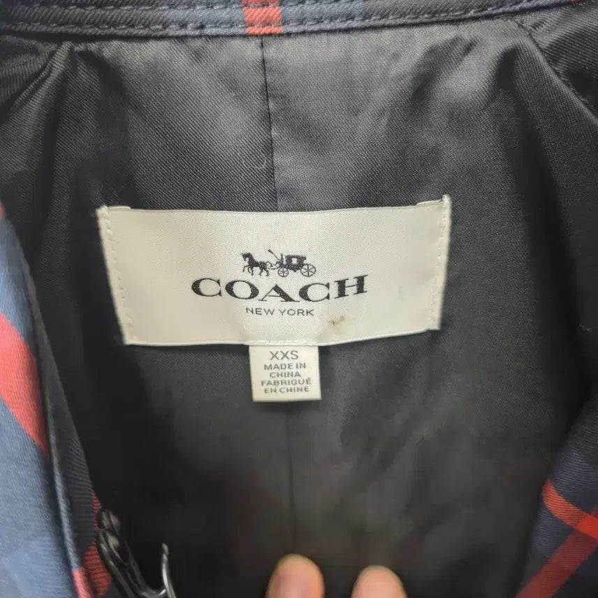 [BUNJANG] Coach Check Trench Coat / 코치 체크 트렌치 코트 더블 버튼