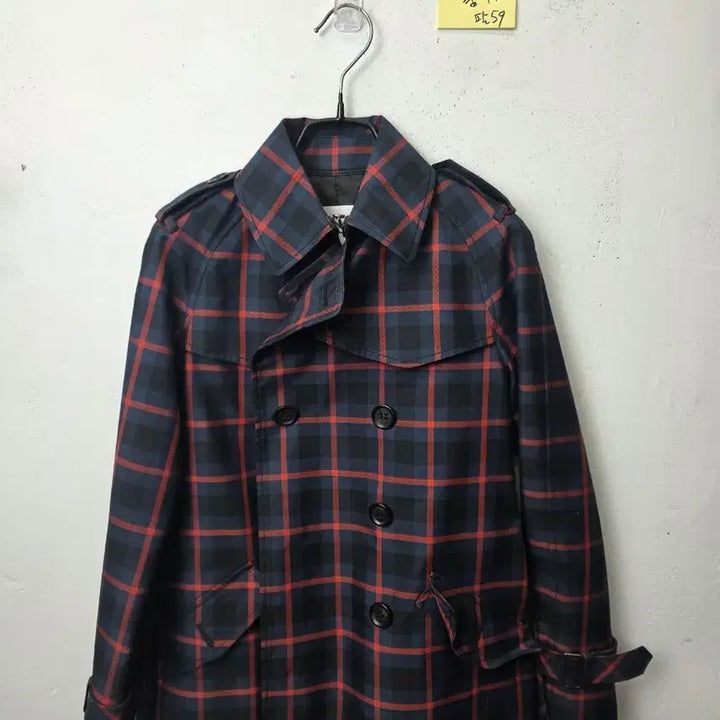 [BUNJANG] Coach Check Trench Coat / 코치 체크 트렌치 코트 더블 버튼