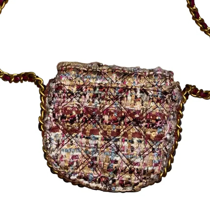 [BUNJANG] Guess Tweed Mini Crossbody Bag / guess 게스 미니 트위드 체인 y2k 크로스백 숄더백