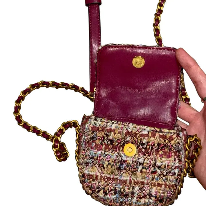 [BUNJANG] Guess Tweed Mini Crossbody Bag / guess 게스 미니 트위드 체인 y2k 크로스백 숄더백