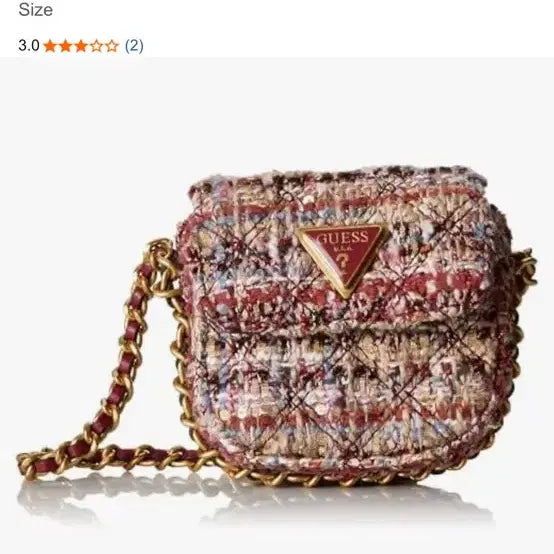 [BUNJANG] Guess Tweed Mini Crossbody Bag / guess 게스 미니 트위드 체인 y2k 크로스백 숄더백