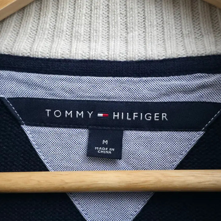 [BUNJANG] Tommy Hilfiger Navy Stripe Knit Zip-Up / [M] 타미힐피거 네이비 스트라이프 니트 집업