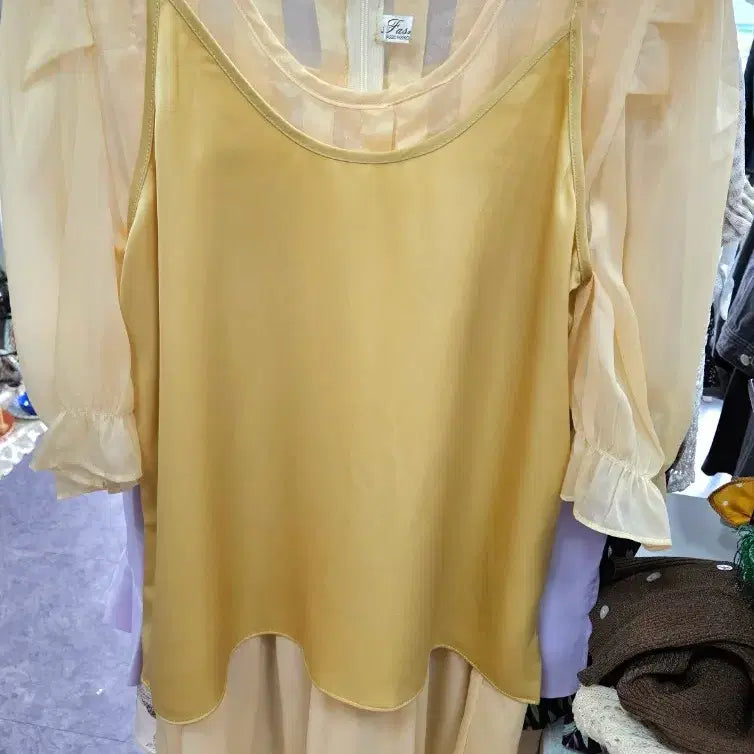 [BUNJANG] Organza/Sheer Mini Dress / [새상품]오간자/시스루 미니 원피스