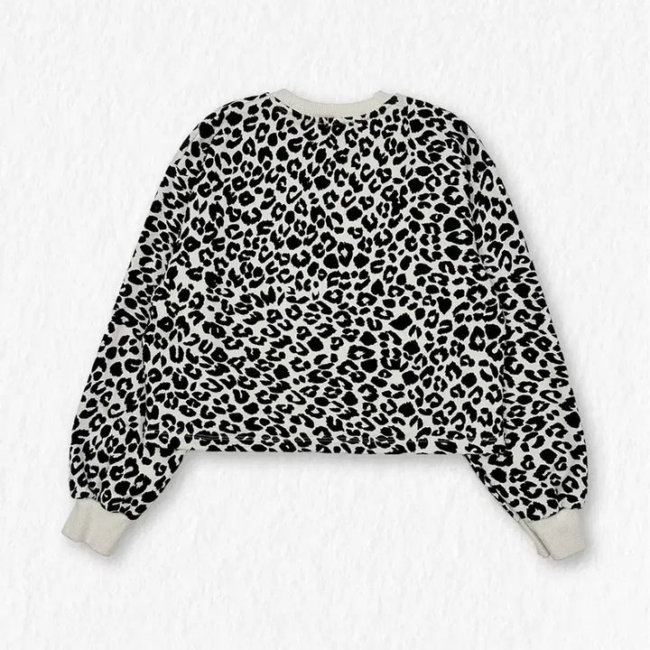 [BUNJANG] ZARA Leopard Print Crop Sweatshirt / 자라 레오파트 크롭 맨투맨