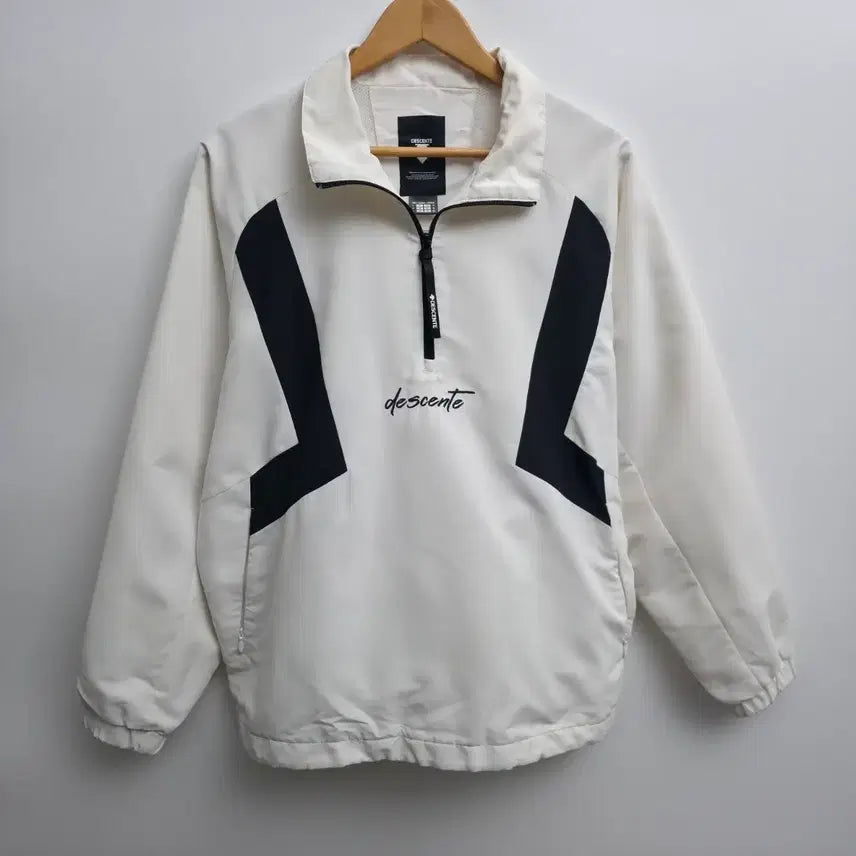 [BUNJANG] Descente White Anorak Windbreaker / [L] 데상트 화이트 아노락 바람막이